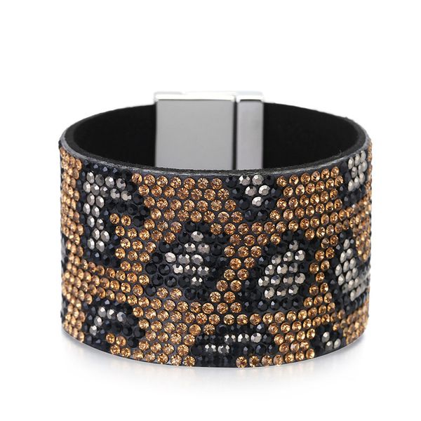 selling bracelet exquisite and elegant wide edge bracelet full of diamond leopard pattern bracelet, Black
selling bracelet exquisite and elegant wide edge bracelet full of diamond leopard pattern bracelet, Black