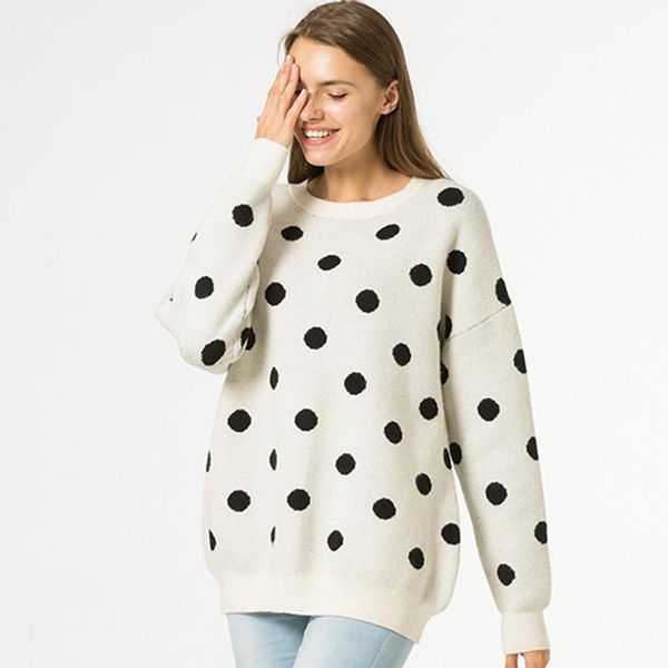 women's sweaters allneon knitted pullovers boho dots print round neck long sleeve jumpers autumn winter ladies white streetwear, White;black
women's sweaters allneon knitted pullovers boho dots print round neck long sleeve jumpers autumn winter ladies white streetwear, White;black