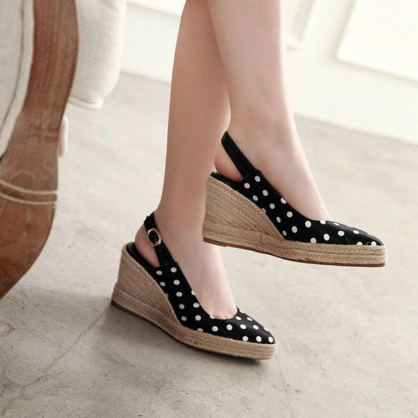 dress shoes women straw weaving wedge high heel platform slingback woman large size 34-43 ladies party, Black
dress shoes women straw weaving wedge high heel platform slingback woman large size 34-43 ladies party, Black