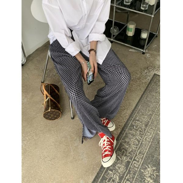 women's pants & capris 2021 spring women plaid personalized rhombic check with droop split wide leg floor, Black;white
women's pants & capris 2021 spring women plaid personalized rhombic check with droop split wide leg floor, Black;white