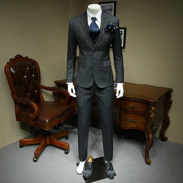 men's suits & blazers xm geeki men casual suit jackets spring and summer slim fit mens 3 pieces male dark grey plaid 365wt35, White;black
men's suits & blazers xm geeki men casual suit jackets spring and summer slim fit mens 3 pieces male dark grey plaid 365wt35, White;black