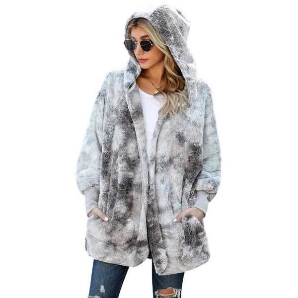 women's wool & blends european and american sweater winter style hooded cardigan long-sleeved warm plush plus size jacket women, Black
women's wool & blends european and american sweater winter style hooded cardigan long-sleeved warm plush plus size jacket women, Black