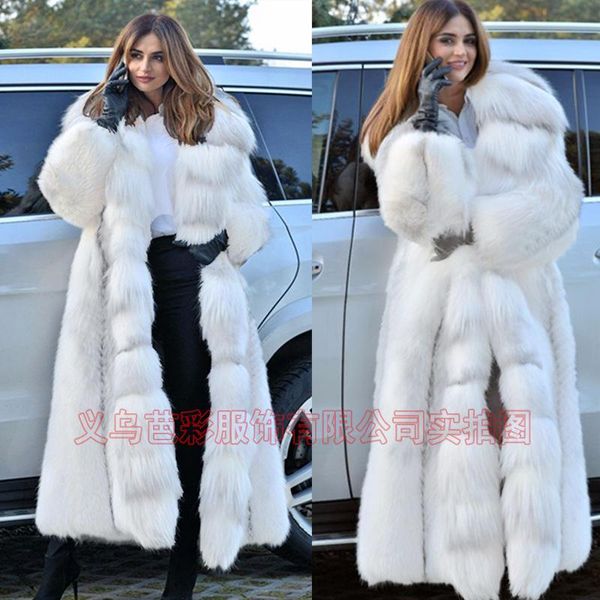 women's fur & faux 2021 fashion jacket temperament imitation women long hooded all-in-one coat, Black
women's fur & faux 2021 fashion jacket temperament imitation women long hooded all-in-one coat, Black