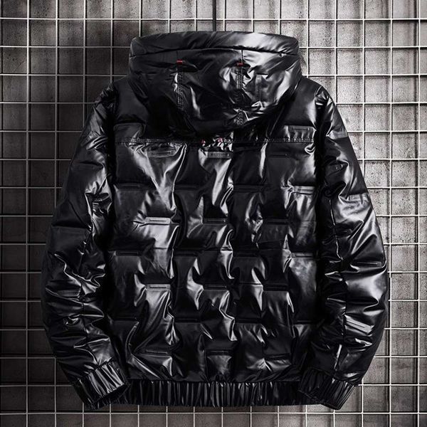 men's down & parkas shiny thin coats male channel short fabric embossing drilling pile warm coat wet clothes tm1d u82i, Black