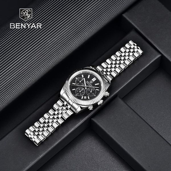 wristwatches benyar design 2021 leisure men quartz watch 40.5mm sapphire glass stainless steel waterproof luminous reloj hombre, Slivery;brown
wristwatches benyar design 2021 leisure men quartz watch 40.5mm sapphire glass stainless steel waterproof luminous reloj hombre, Slivery;brown