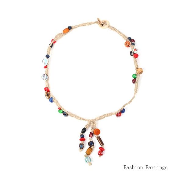 pendant necklaces bohemia style women neck chain handmade ceramics beads rope beaded vintage clavicle fashion jewelry accessories, Silver
pendant necklaces bohemia style women neck chain handmade ceramics beads rope beaded vintage clavicle fashion jewelry accessories, Silver
