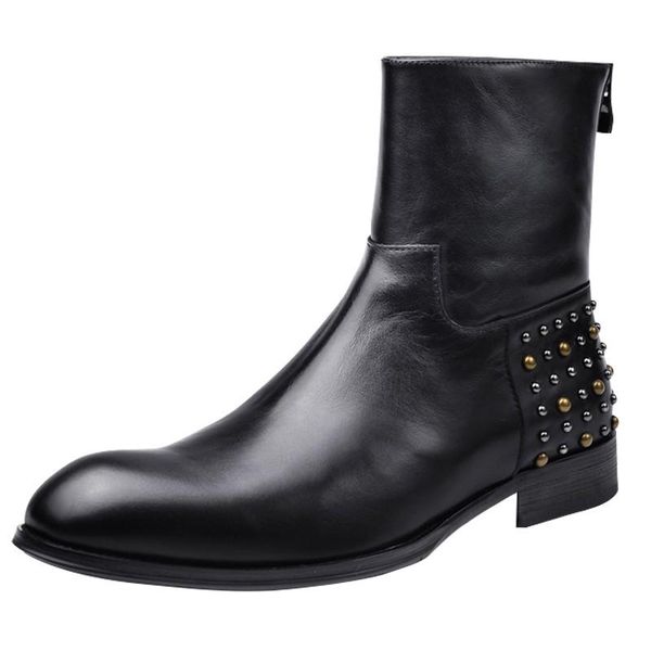 boots pointed fashion office men toe high work ankle luxury real cow leather safety shoes man rivet studded punk party, Black
boots pointed fashion office men toe high work ankle luxury real cow leather safety shoes man rivet studded punk party, Black