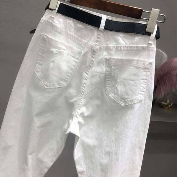 autumn korean fashion women white jeans high waist vintage hole loose denim casual ankle-length harem pants 2021 spring, Blue
autumn korean fashion women white jeans high waist vintage hole loose denim casual ankle-length harem pants 2021 spring, Blue