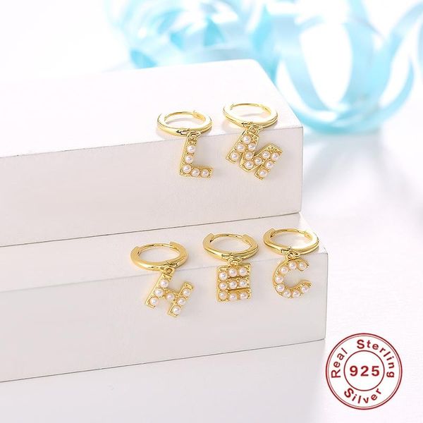 hoop & huggie canner real 925 sterling silver 26 letters pearl earrings for women piercing earring earings jewelry kolczyki pendientes, Golden;silver
hoop & huggie canner real 925 sterling silver 26 letters pearl earrings for women piercing earring earings jewelry kolczyki pendientes, Golden;silver