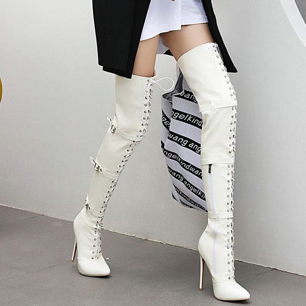 boots fashion mirror patent leather female thigh stiletto high-heel zipper rider lady cross tied autumn winter shoes, Black
boots fashion mirror patent leather female thigh stiletto high-heel zipper rider lady cross tied autumn winter shoes, Black