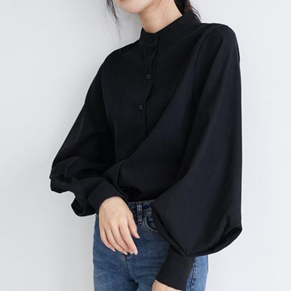 big lantern sleeve blouse women autumn winter single breasted stand collar shirts office work solid vintage women's blouses &, White
big lantern sleeve blouse women autumn winter single breasted stand collar shirts office work solid vintage women's blouses &, White