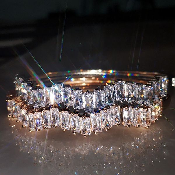 baguette cut lab diamond bangle real 925 sterling silver party engagement bangles bracelets for women bridal charm wedding bijou, Golden;silver
baguette cut lab diamond bangle real 925 sterling silver party engagement bangles bracelets for women bridal charm wedding bijou, Golden;silver