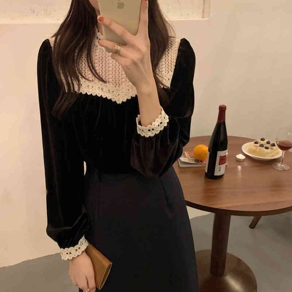 blouses retro women lace patchwork loose veet chic vintage blouse gentle floral elegance female shirts, White
blouses retro women lace patchwork loose veet chic vintage blouse gentle floral elegance female shirts, White