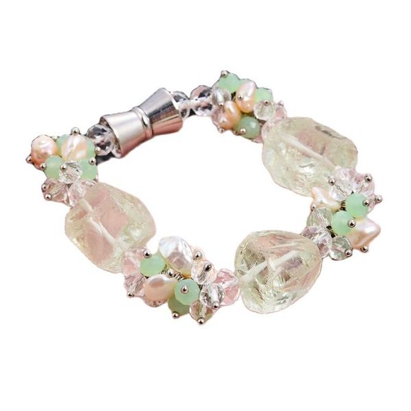beaded, strands jk keshi pearl rough green quartz crystal bracelet for women, Black
beaded, strands jk keshi pearl rough green quartz crystal bracelet for women, Black