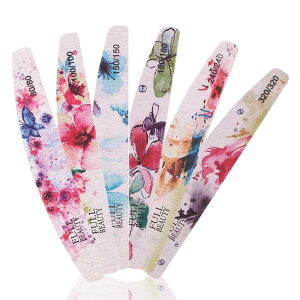 nail files file ink dyed japanese style half moon sand strip polishing