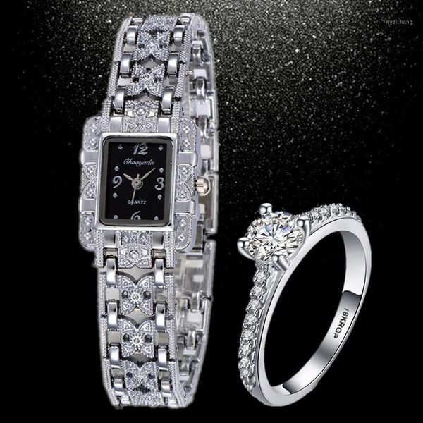 wristwatches luxury women watch set brand bracelet ring stainless steel ultra thin watchband dress lady clock gift for, Slivery;brown
wristwatches luxury women watch set brand bracelet ring stainless steel ultra thin watchband dress lady clock gift for, Slivery;brown