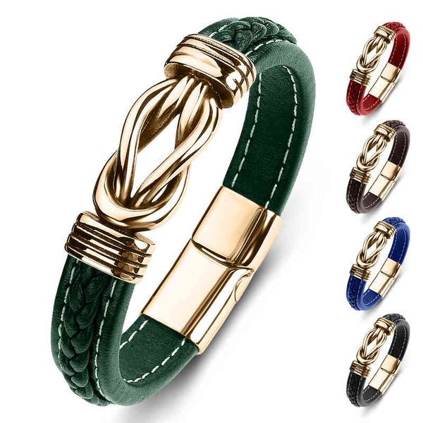 fashion men's hip hop braided bowknot leather titanium steel punk magnet buckle wrap bracelets, Golden;silver
fashion men's hip hop braided bowknot leather titanium steel punk magnet buckle wrap bracelets, Golden;silver