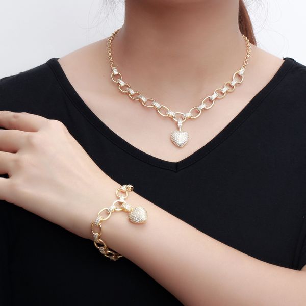 cwwzircons 585 gold color cubic zirconia dangle love heart shape charm bracelet pendant necklace women costume jewelry set t468s, Black
cwwzircons 585 gold color cubic zirconia dangle love heart shape charm bracelet pendant necklace women costume jewelry set t468s, Black
