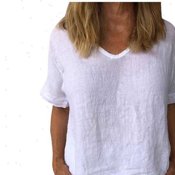 50 elegant linen cotton summer women shirts v neck short sleeve ladies casual plus size blouses fashion, White
50 elegant linen cotton summer women shirts v neck short sleeve ladies casual plus size blouses fashion, White