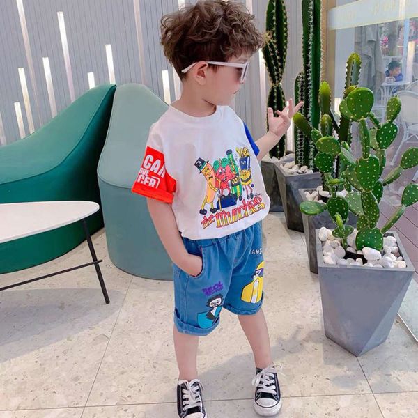 children's clothing boys' summer baby suit children's korean short sleeve two piece fashion, White
children's clothing boys' summer baby suit children's korean short sleeve two piece fashion, White