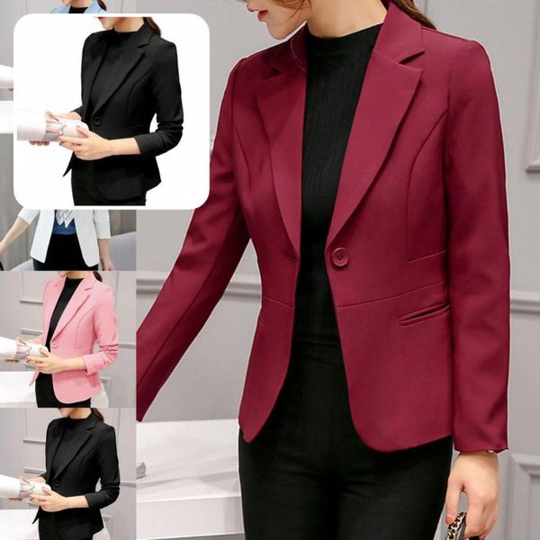 women's suits & blazers women blazer long sleeve solid color one button office lady, White;black
women's suits & blazers women blazer long sleeve solid color one button office lady, White;black