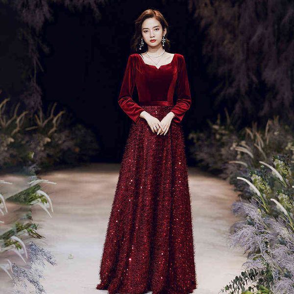 prom luxury boutique occasion dresses evening 2021 sleeve veet toast bride temperament banquet red long autumn and winter, Black
prom luxury boutique occasion dresses evening 2021 sleeve veet toast bride temperament banquet red long autumn and winter, Black