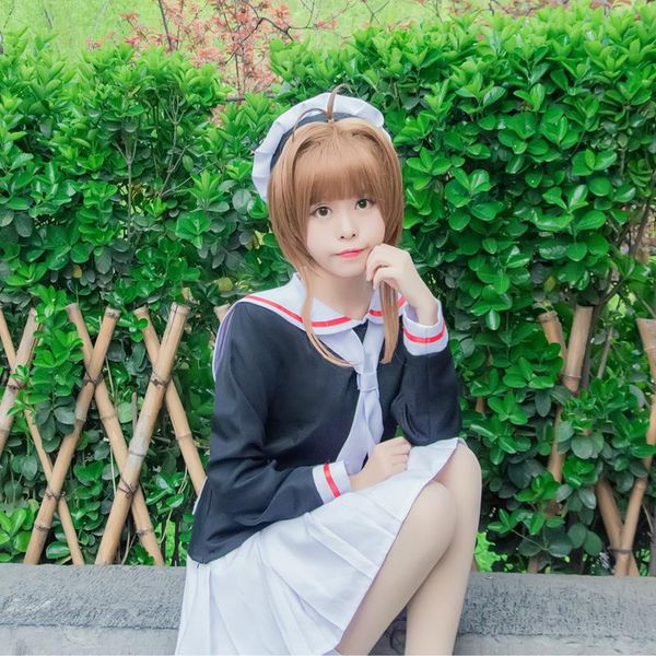 casual dresses card captor sakura anime cosplay costume girls navy collar japanese school uniform sailor suit women kawaii lolita dress hat, Black;gray
casual dresses card captor sakura anime cosplay costume girls navy collar japanese school uniform sailor suit women kawaii lolita dress hat, Black;gray