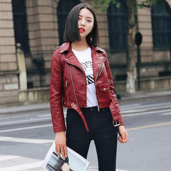 women's leather & faux pu jacket women fashion bright colors black motorcycle coat short biker soft female
women's leather & faux pu jacket women fashion bright colors black motorcycle coat short biker soft female