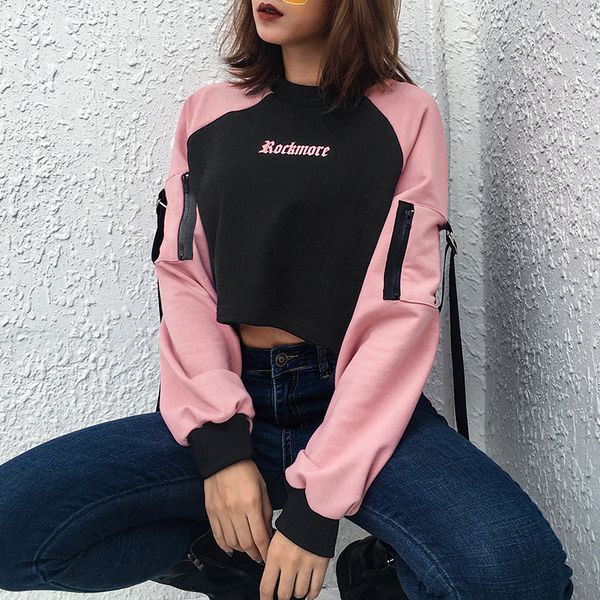 fall 2020 color contrast ribbon short sweater women's street style hip hop open navel jacket, Black
fall 2020 color contrast ribbon short sweater women's street style hip hop open navel jacket, Black
