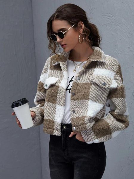 women's jackets women plaid coat, long sleeve lapel neck velvet warm loose casual party street short cardigan, Black;brown
women's jackets women plaid coat, long sleeve lapel neck velvet warm loose casual party street short cardigan, Black;brown