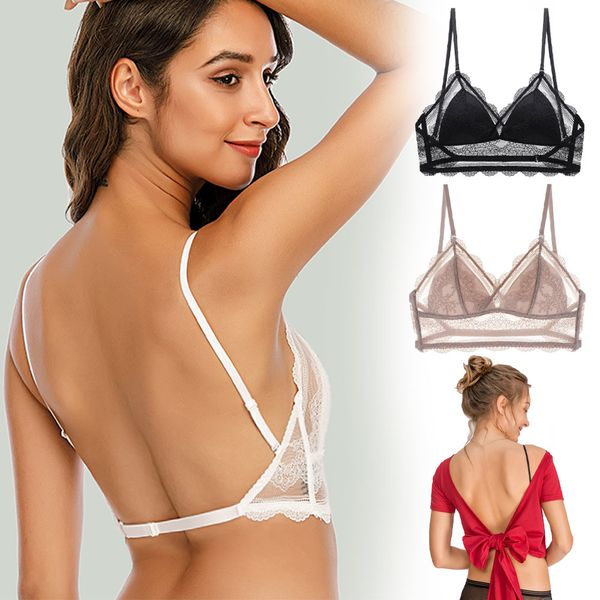 lace bra deep u backless bralette triangular soft seamless underwear women low back transparent bras biustonosz tank p, Red;black
lace bra deep u backless bralette triangular soft seamless underwear women low back transparent bras biustonosz tank p, Red;black