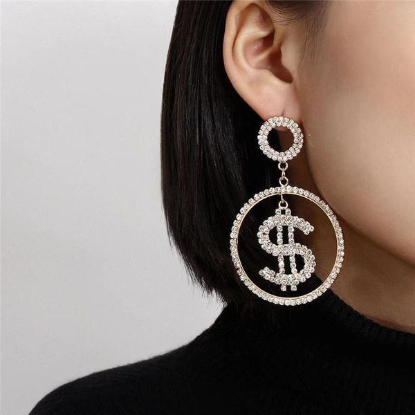 hoop & huggie unique one dollar rhinestone ring pendant hanging earrings, suitable for women's large round money crystal earrings jewel, Golden;silver
hoop & huggie unique one dollar rhinestone ring pendant hanging earrings, suitable for women's large round money crystal earrings jewel, Golden;silver