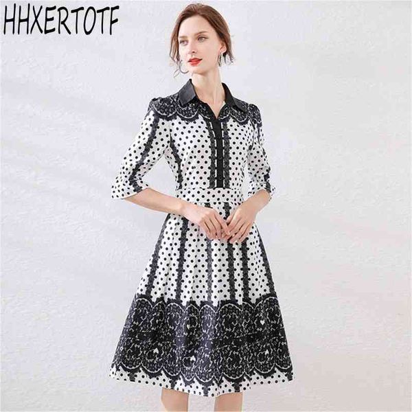 summer elegant dot print women turn down collar half sleeve dress single-breasted ruffle slim waist 210531, Black;gray
summer elegant dot print women turn down collar half sleeve dress single-breasted ruffle slim waist 210531, Black;gray
