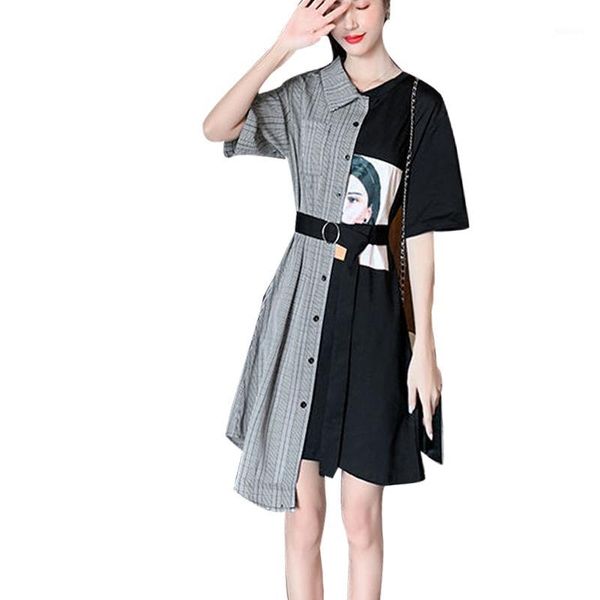 casual dresses women's spring summer style cotton dress button asymmetrical patchwork short sleeve elegant ss1971, Black;gray
casual dresses women's spring summer style cotton dress button asymmetrical patchwork short sleeve elegant ss1971, Black;gray