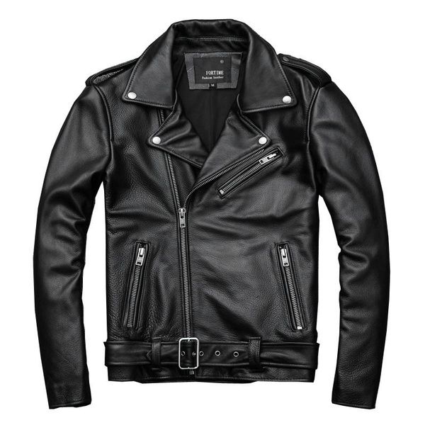 men's leather & faux men classical perfecto motorcycle jackets 100% natural calf skin genuine jacket black coat slim 24''-27&
men's leather & faux men classical perfecto motorcycle jackets 100% natural calf skin genuine jacket black coat slim 24''-27&