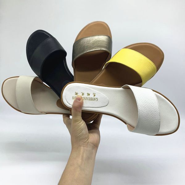 slippers 100% cow leather women flats sandals flat heel casual ladies shoes outdoor female slides size 41 42 43 0g3h, Black
slippers 100% cow leather women flats sandals flat heel casual ladies shoes outdoor female slides size 41 42 43 0g3h, Black