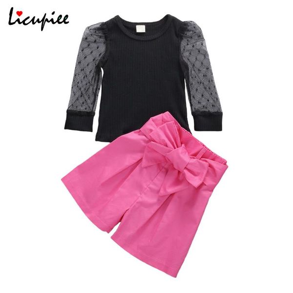 clothing sets 0-4 years brand toddler kids baby girl clothes black mesh lace sleeve ribbed knitted blouse bow pink shorts pants, White
clothing sets 0-4 years brand toddler kids baby girl clothes black mesh lace sleeve ribbed knitted blouse bow pink shorts pants, White