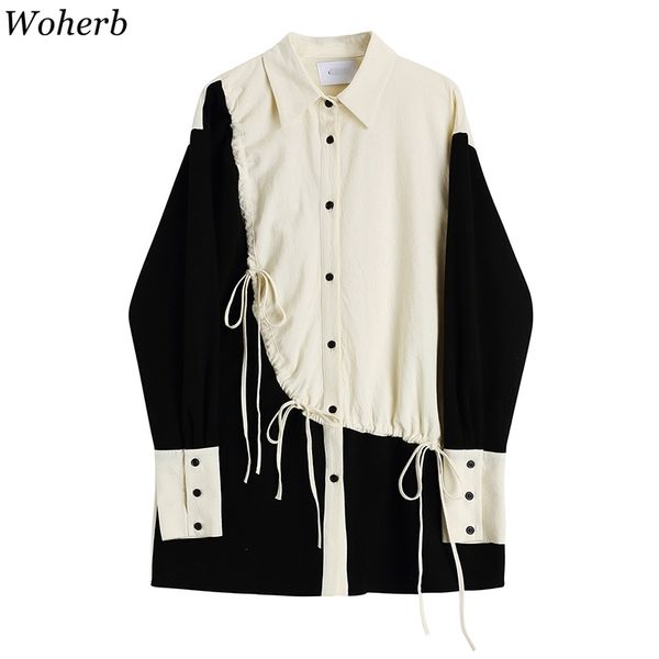korean fashion shirts patchwork contrast color blouses women drawstring pleated blouse loose casuak blusas mujer 95062 210417, White
korean fashion shirts patchwork contrast color blouses women drawstring pleated blouse loose casuak blusas mujer 95062 210417, White