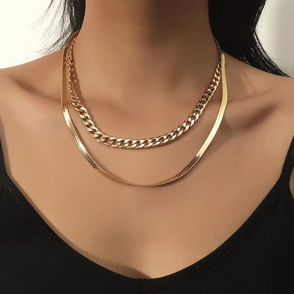 chains lifefontier punk double layer snake chain choker necklace for women gold color metal cuban minimalist jewelry, Silver
chains lifefontier punk double layer snake chain choker necklace for women gold color metal cuban minimalist jewelry, Silver