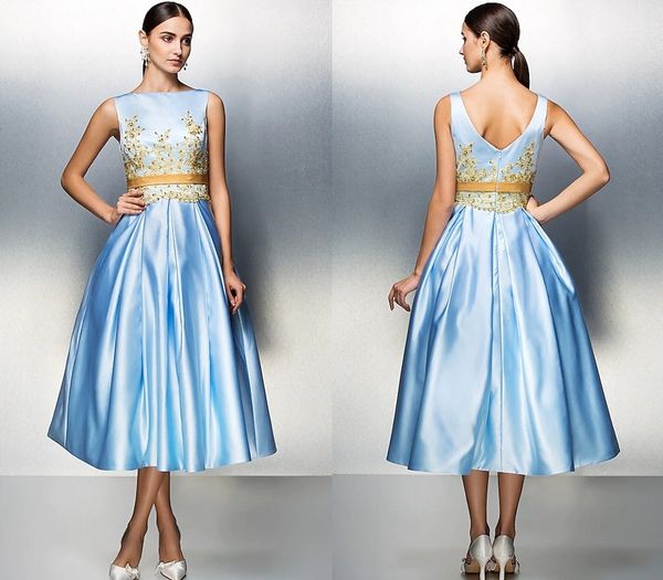 elegant sky blue a-line evening party dress 2022 duabi tea length satin pleats appliques formal prom gown arabic robe de soiree, Black;red
elegant sky blue a-line evening party dress 2022 duabi tea length satin pleats appliques formal prom gown arabic robe de soiree, Black;red
