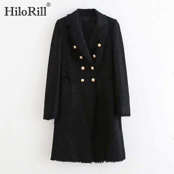 women double breasted elegant black blazers long sleeve notched collar mid length button office chaqueta mujer 210508, White;black
women double breasted elegant black blazers long sleeve notched collar mid length button office chaqueta mujer 210508, White;black