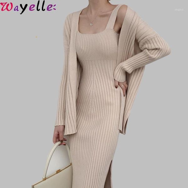 two piece dress 2 outfits for women 2021 winter women's casual long sleeved cardigan + knitted sweater midi set, White
two piece dress 2 outfits for women 2021 winter women's casual long sleeved cardigan + knitted sweater midi set, White