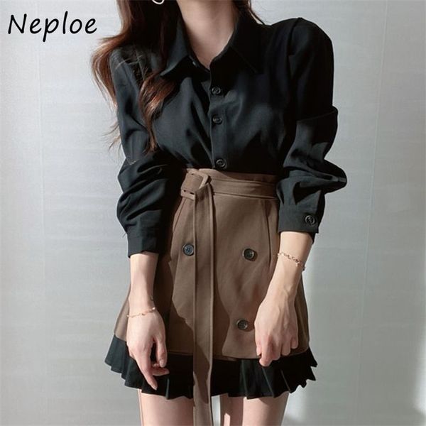 nepleo work style ol slim 2 pcs women set turn down collar long sleeve pleat dress + high waist hip sashes skirt spring suit 210422, White
nepleo work style ol slim 2 pcs women set turn down collar long sleeve pleat dress + high waist hip sashes skirt spring suit 210422, White