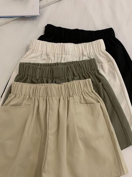women's shorts student wide leg pants casual summer 2021 elastic high waist loose thin, White;black
women's shorts student wide leg pants casual summer 2021 elastic high waist loose thin, White;black