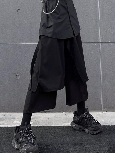 men's pants wide-leg skirt spring and autumn black irregular splicing design casual loose large size nine
men's pants wide-leg skirt spring and autumn black irregular splicing design casual loose large size nine