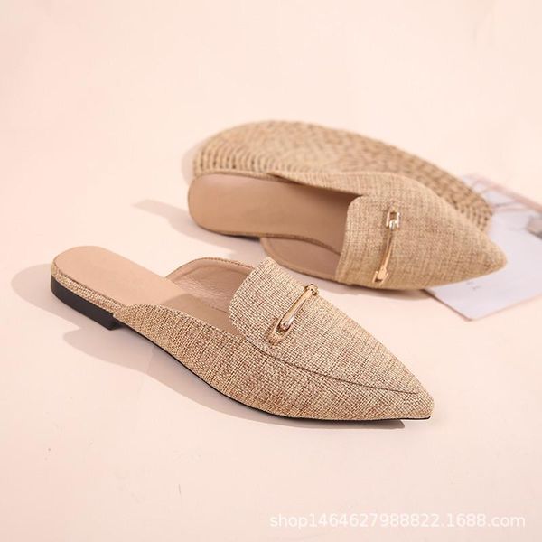 slippers 2021 pointed toe women low heels mule shoes summer slip on slides casual flip flops metal decoration zapatos mujer, Black
slippers 2021 pointed toe women low heels mule shoes summer slip on slides casual flip flops metal decoration zapatos mujer, Black