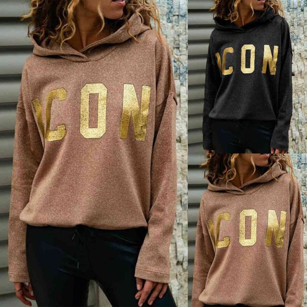 fashion trends ladies' sweaters fall 2021 women's hoodies letter printed long sleeve hooded sweater 2 colors, Black
fashion trends ladies' sweaters fall 2021 women's hoodies letter printed long sleeve hooded sweater 2 colors, Black