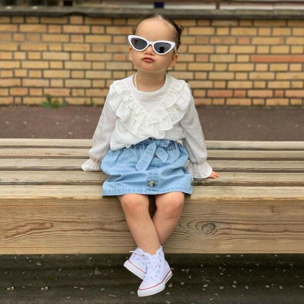 toddler kids girl clothes set summer long sleeve solid print t-shirt + mini skirts denim outfit child suit clothing sets, White
toddler kids girl clothes set summer long sleeve solid print t-shirt + mini skirts denim outfit child suit clothing sets, White