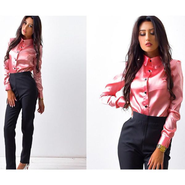 womens spring and autumn long sleeves solid color lapel neck comfort button down for office business meeting shirts women's blouses &, White
womens spring and autumn long sleeves solid color lapel neck comfort button down for office business meeting shirts women's blouses &, White