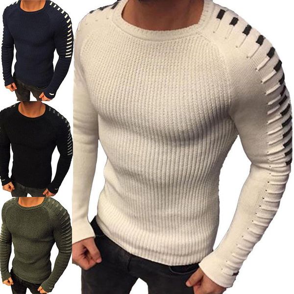 men's sweaters knitted men pullover o-neck sweater streetwear long sleeve casual, White;black
men's sweaters knitted men pullover o-neck sweater streetwear long sleeve casual, White;black